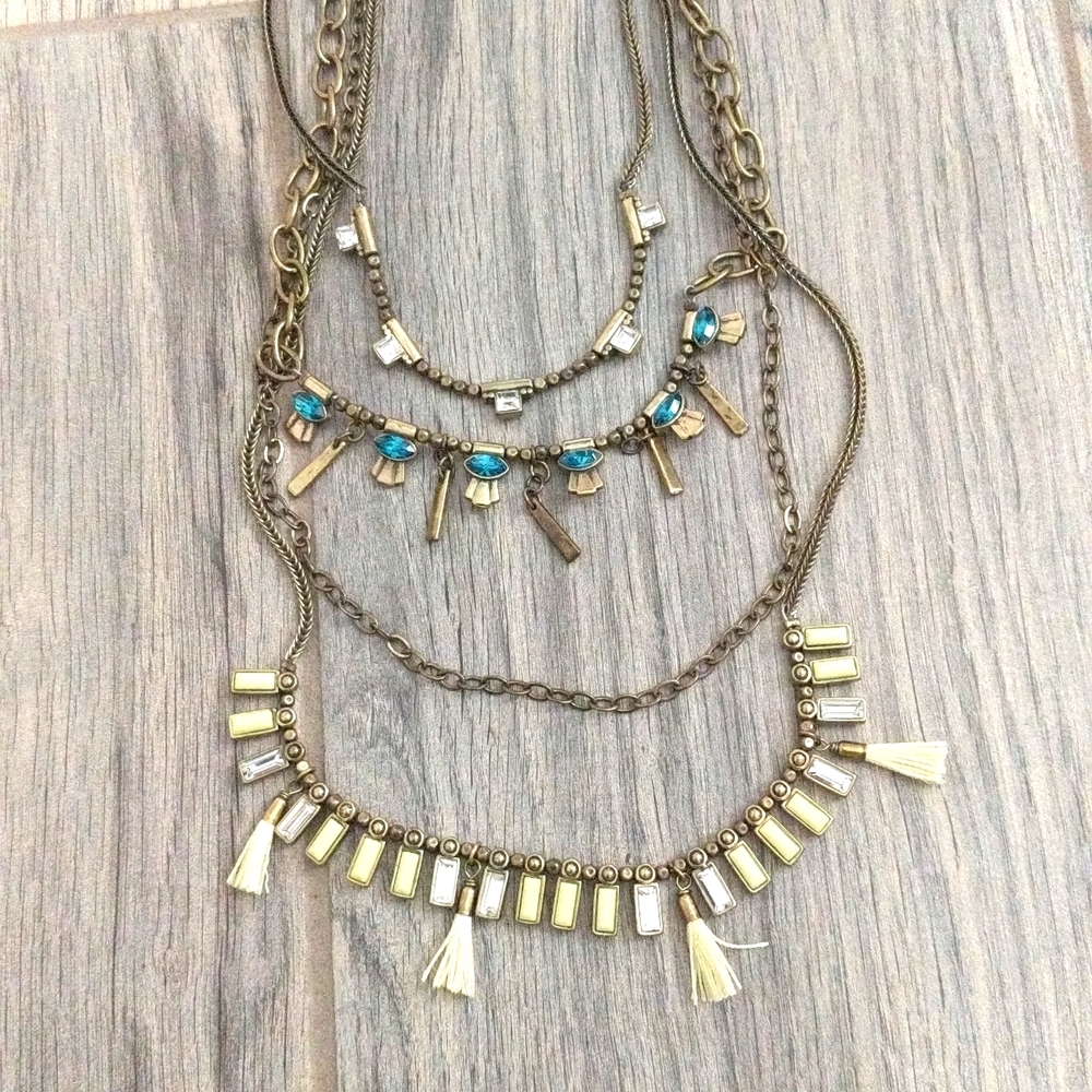 Silpada neon layers brass necklace